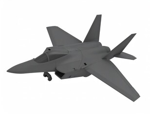 Stealth Fighter Jet: Monochromatic 3D Model Render