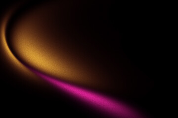 Dark noise texture, grainy wave, yellow pink color flow, abstract background, cover header wallpaper design.