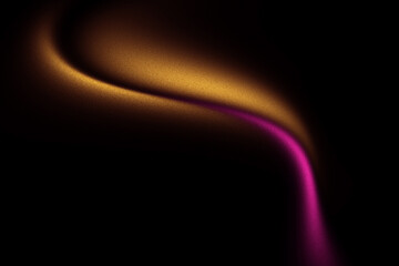 Dark noise texture, grainy wave, yellow pink color flow, abstract background, cover header wallpaper design.