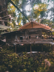 Miniatur old house in autumn