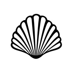 A seashell black white invertebrate.