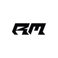 RM monogram logo design letter text name symbol monochrome logotype alphabet character simple logo