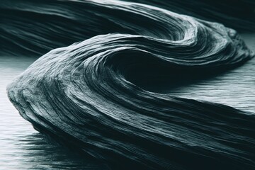 Abstract dark gray, flowing, organic form