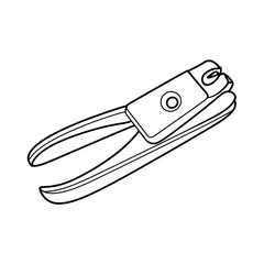 A black and white nail clipper illustration line art of a coloring page 