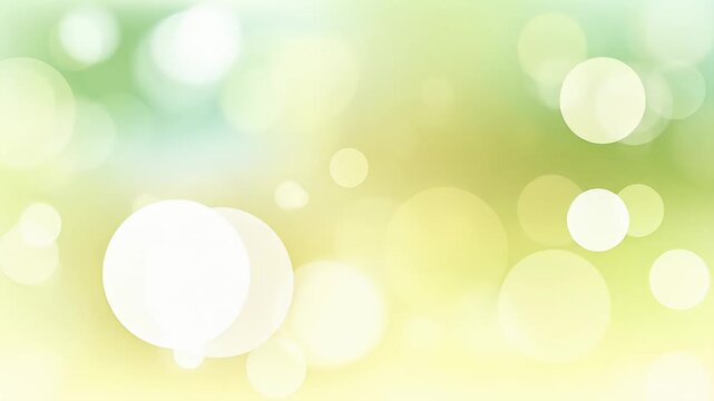 Soft, light-filled backdrop with shimmering bokeh in pastel green and yellow tones