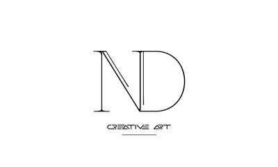 ND, DN, N, D abstract letters logo monogram