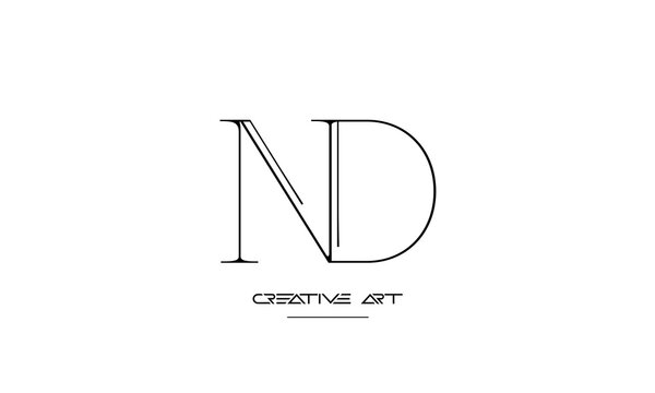 ND, DN, N, D abstract letters logo monogram