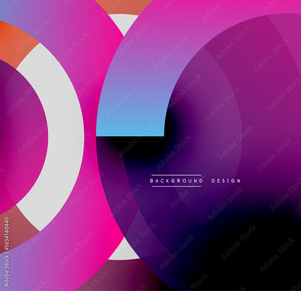 Aufkleber abstract composition. overlapping circles, vibrant gradients, geometric shapes create dynamic visual