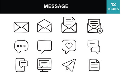 Message envelope line icon vector