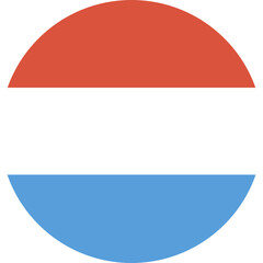 Circular Luxembourg Flag.  Luxembourg flag icon. Round of Luxembourg flag.