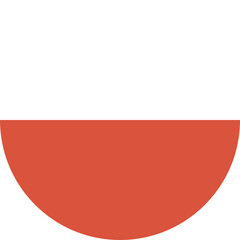 Flag of the Poland. Flag Icon. Poland circle flag. Round of Poland flag. National flag.