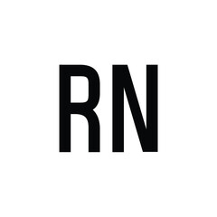 RN monogram logo design letter text name symbol monochrome logotype alphabet character simple logo