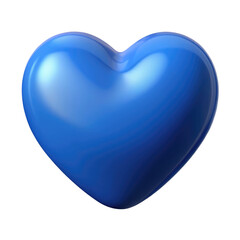 blue heart 3d render icon in cartoon plastic style minimal isolated on transparent white background, clipping path	