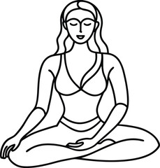 Vector set stylized beautiful women silhouettes