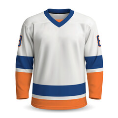 Fototapeta na wymiar Realistic Ice Hockey away jersey in style, shirt template for sport uniform