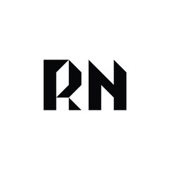 Obraz premium RN monogram logo design letter text name symbol monochrome logotype alphabet character simple logo