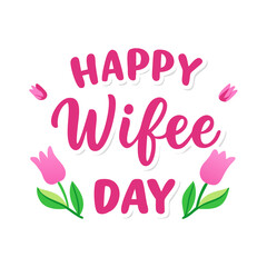Fototapeta premium Happy Wife Day Poster With Text 