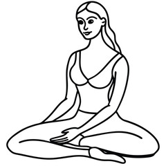 Yoga woman silhouette vector design. black yoga logo vector art.