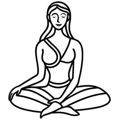 Yoga woman silhouette vector design. black yoga logo vector art.