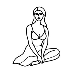 Yoga woman silhouette vector design. black yoga logo vector art.