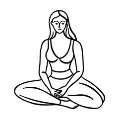 Yoga woman silhouette vector design. black yoga logo vector art.