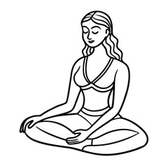 Yoga woman silhouette vector design. black yoga logo vector art.