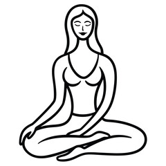 Yoga woman silhouette vector design. black yoga logo vector art.