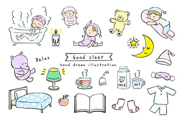 快眠の可愛いイラストセット　カラー