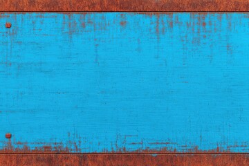 Obraz premium Rustic teal sign with rust-colored border