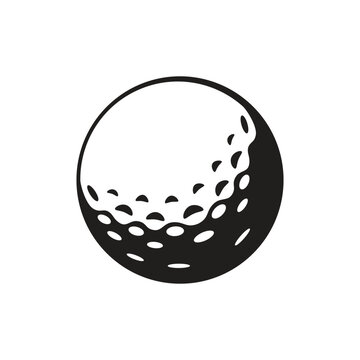 minimal golf ball icon monochrome line art