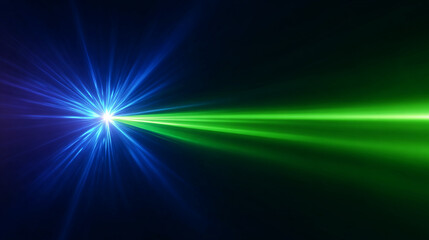 Colorful light rays, laser beam background vector presentation design with blue, purple, and green neon colors and a glow effect on a dark black background