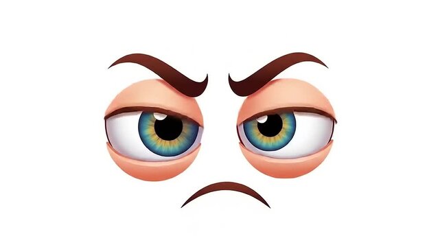 Cartoon face with large expressive eyes and surprised mouth, set against a plain background, ideal for digital art