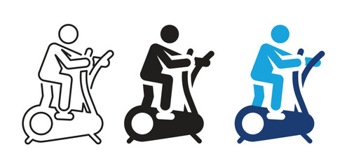 Running Man on Elliptical Trainer Icon
