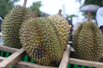 durian on a market stall