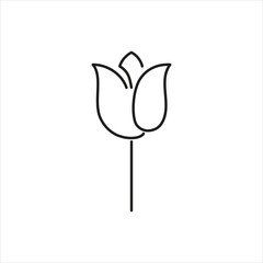 Line Tulip Flower Icon Minimal Floral Vector Design