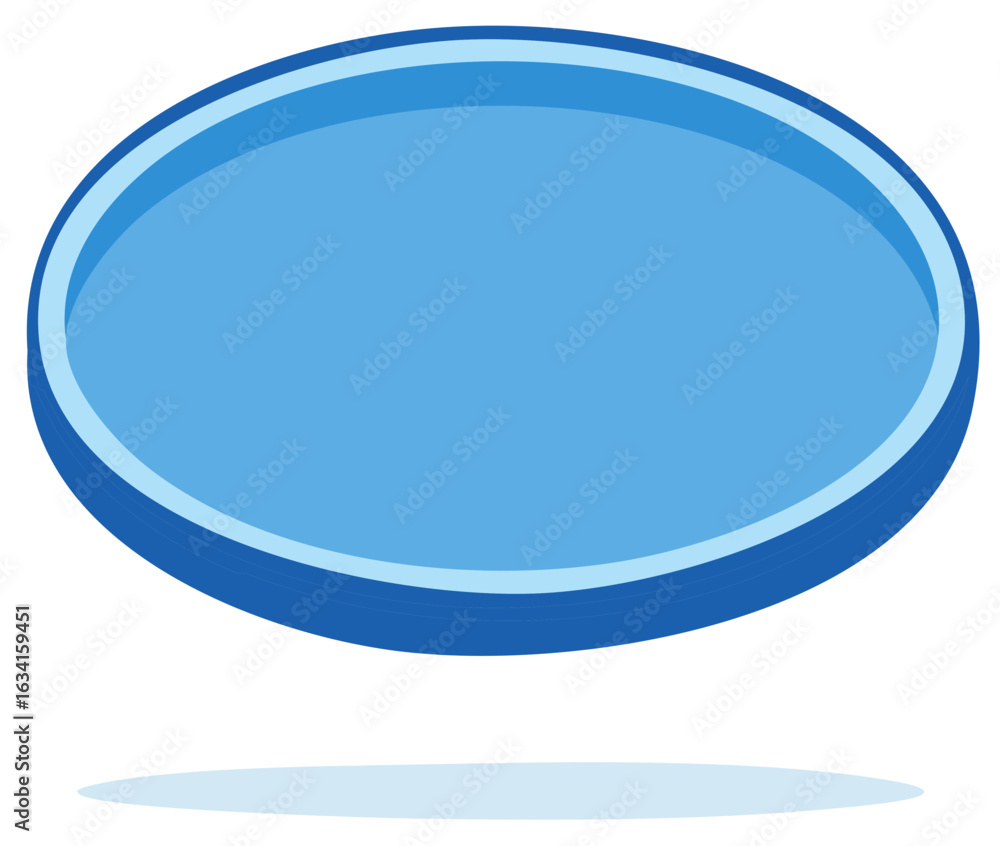 Aufkleber abstract blue oval shape with multiple layers and subtle shadow