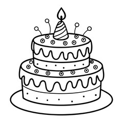 vector illustration of a birthday cake