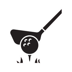 Black Golf Stick Grass Icon Vector Silhouette