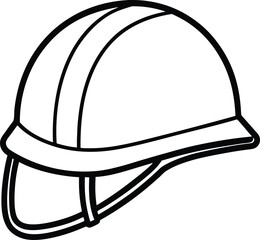 Simple line drawing of a riding helmet isolated on transparent background