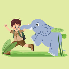 children's illustration of adventure in the forest