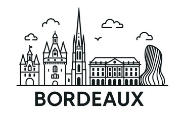 Bordeaux city skyline with iconic buildings and landmarks