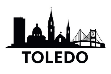 Toledo city skyline with iconic buildings and landmarks
