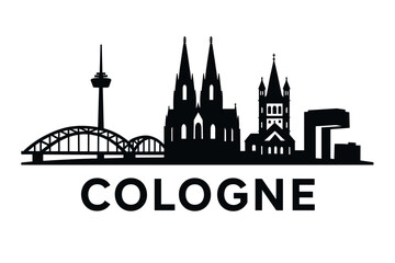 Obraz premium Cologne city skyline with iconic buildings and landmarks