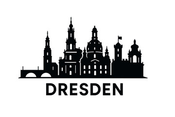 Fototapeta premium Dresden city skyline with iconic buildings and landmarks