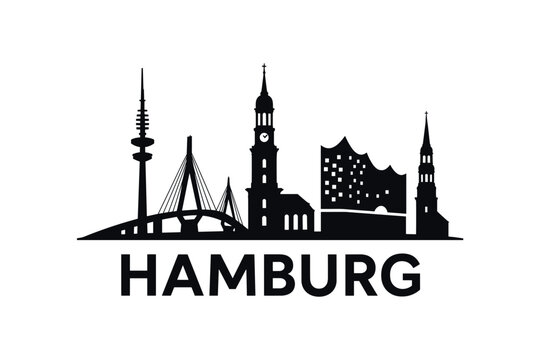 Hamburg city skyline with iconic buildings and landmarks