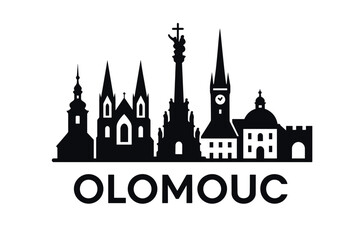 Fototapeta premium Olomouc city skyline with iconic buildings and landmarks