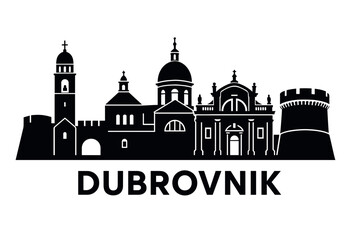 Obraz premium Dubrovnik city skyline with iconic buildings and landmarks