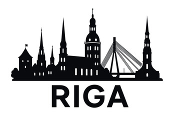 Fototapeta premium Riga city skyline with iconic buildings and landmarks