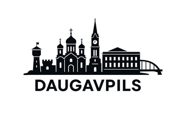 Daugavpils city skyline with iconic buildings and landmarks