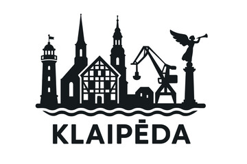 Klaipėda city skyline with iconic buildings and landmarks